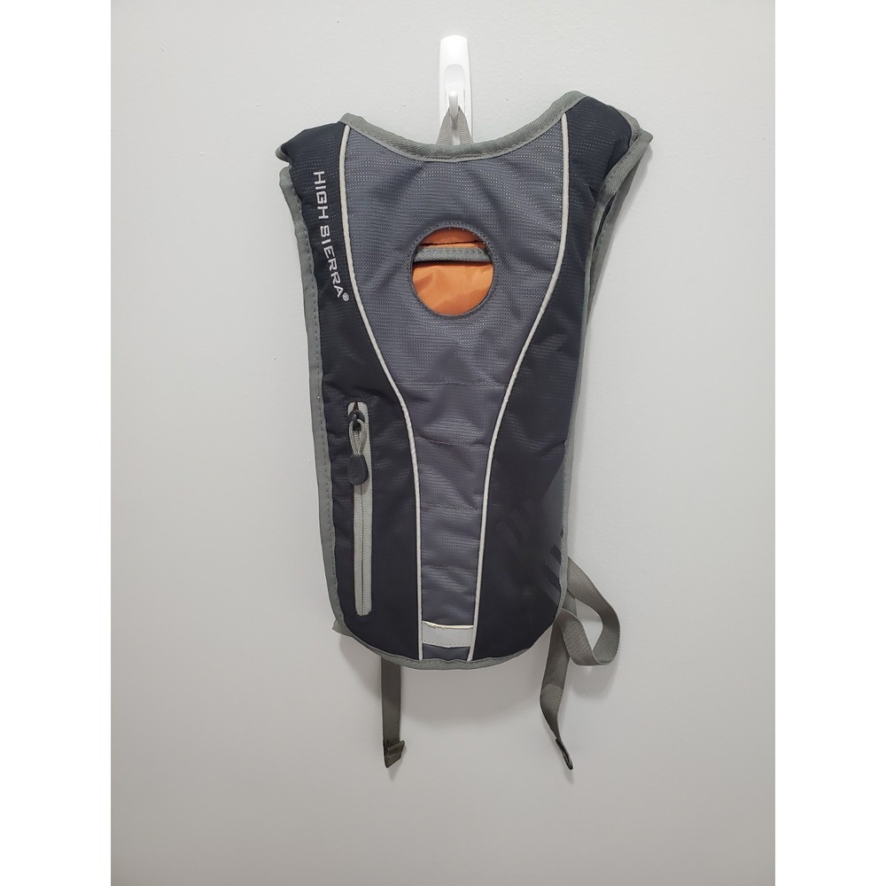 High Sierra Grey Black 2L Hydration Pack Nylon Hiking Rave Backpack No Bladder